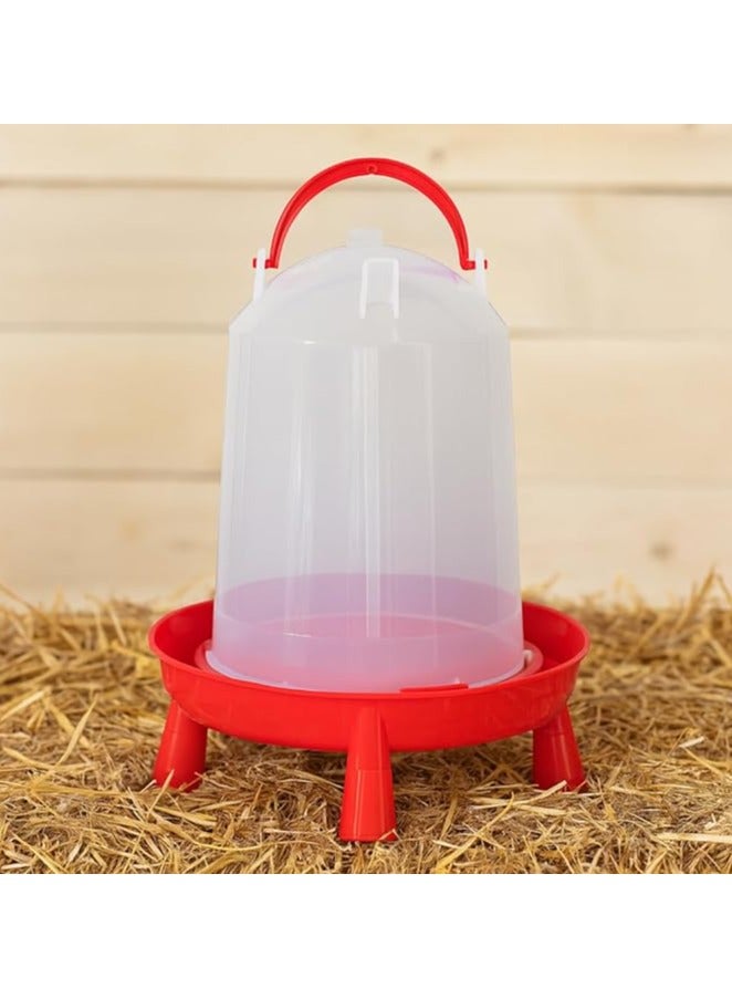 ماستر جولد سقاية طيور بلاستيكية 14 لتر بقاعدة مرتفعة وحامل متين | مناسبة للدجاج، البط، الحمام والطيور المنزلية | وعاء تغذية مع خزان ماء شفاف سهل التعبئة والتنظيف (أحمر, 14 لتر) - Image 5