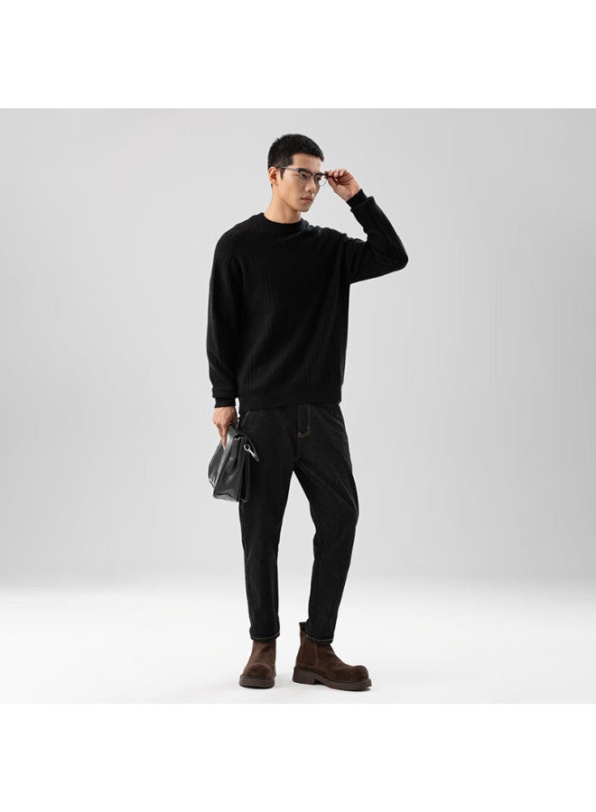 Markless Men's Autumn And Winter Textured Pants 1031, Denim Black , Size 31 - Image 2