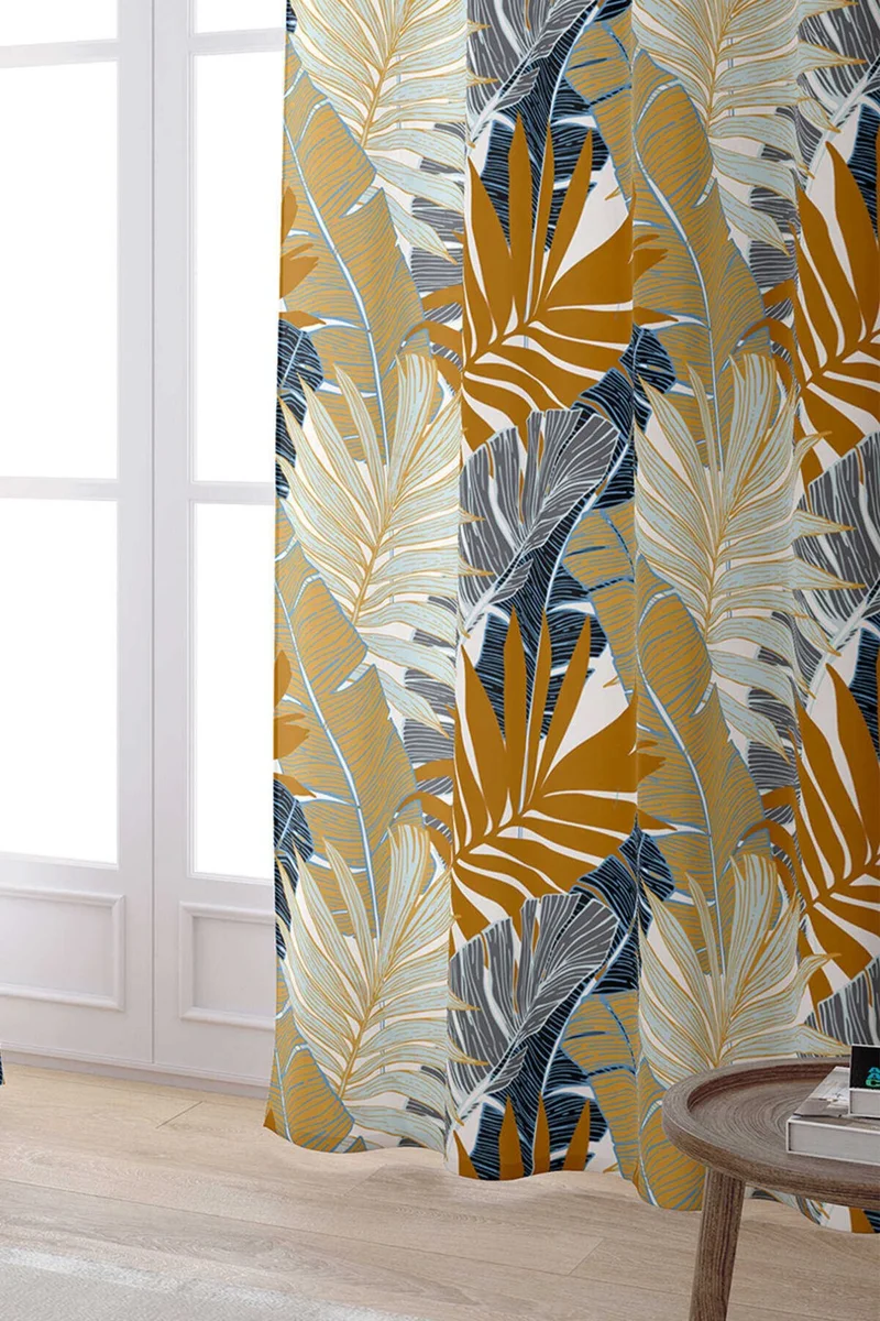 كانغو هوم Brown Decorative Digital Printed Curtain OTYK972-PR