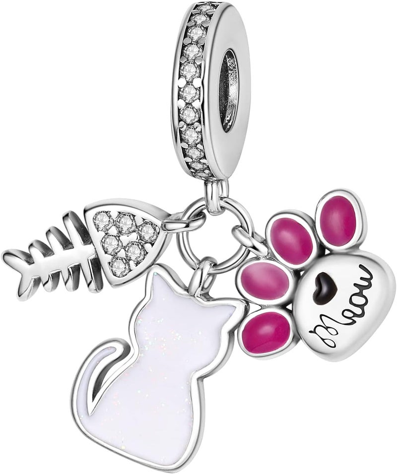 MULA 925 Sterling Silver Charms for Bracelets and Necklaces Handbag Dangle Pendants Beads Cute Cat Turtle Charms Jewelry for Women - Image 1