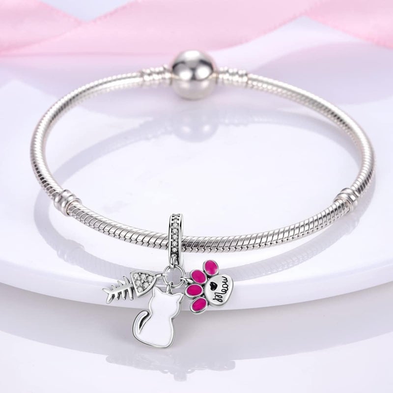 MULA 925 Sterling Silver Charms for Bracelets and Necklaces Handbag Dangle Pendants Beads Cute Cat Turtle Charms Jewelry for Women - Image 2