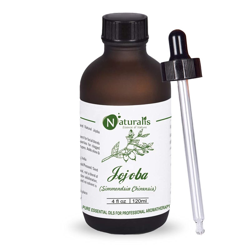 Naturalis Essence of Nature Extra Virgin  Unrefined Cold Pressed Golden Jojoba Carrier Oil for face and Hair  120ml - Image 1