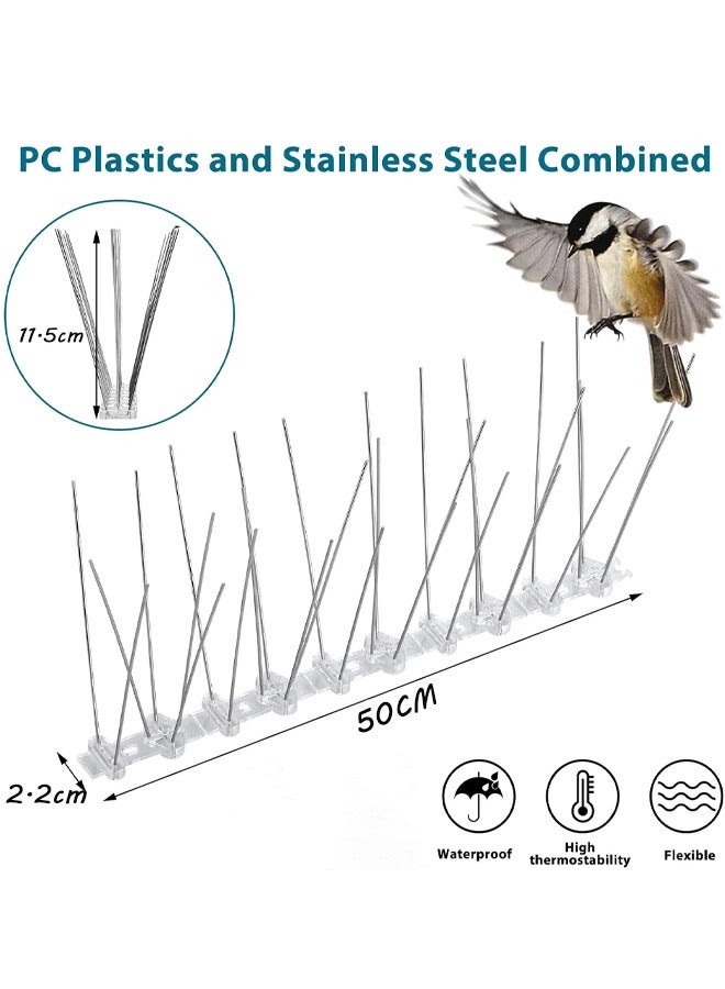 1/10pcs Bird Spikes,Pigeon Repellent Spikes, Stainless Steel Bird Repellent, Bird Repellent Deterrent Spikes,Anti Bird Nail,Anti Crow,Pigeon,Squirrel,Raccoon Thorn,Bird Deterrent and Bird Protection for Balconies for Outdoor Bird Proof Roofs and Railings - Image 2