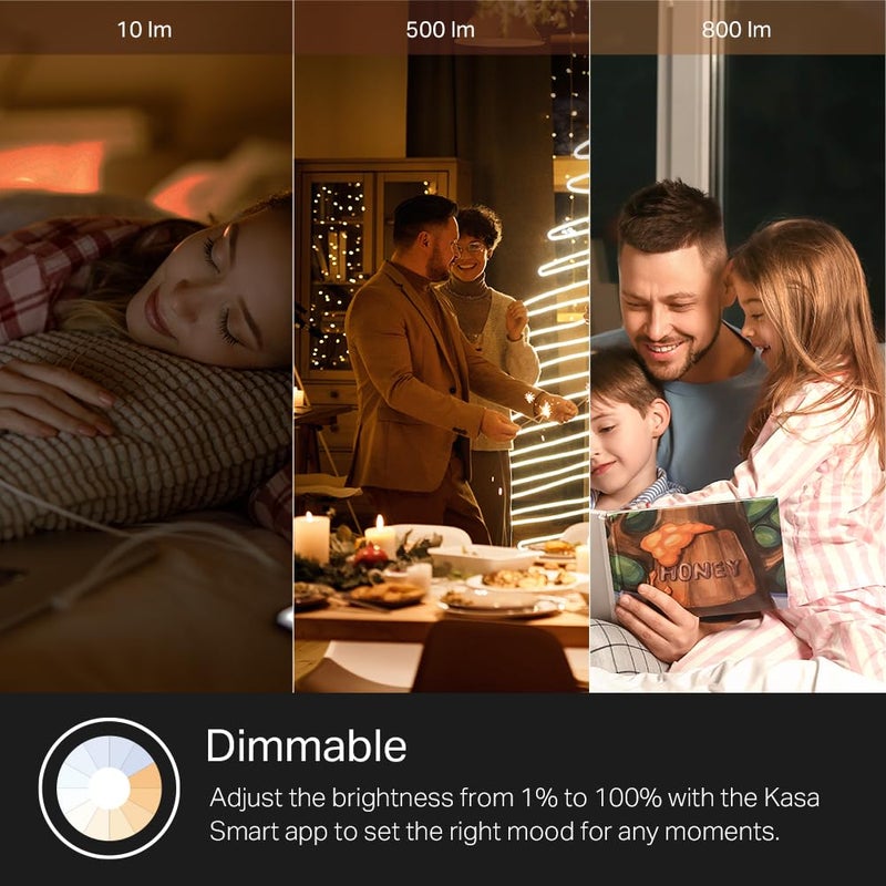 Kasa Smart مصباح كاسا الذكي الجديد، مصباح واي فاي ذكي قابل للتعتيم وتغيير الألوان بالكامل متوافق مع أليكسا وجوجل هوم، A19، 9 واط 800 لومن، 2.4 جيجاهرتز فقط، لا حاجة إلى محور، عبوة واحدة (KL125)، متعدد الألوان - Image 5