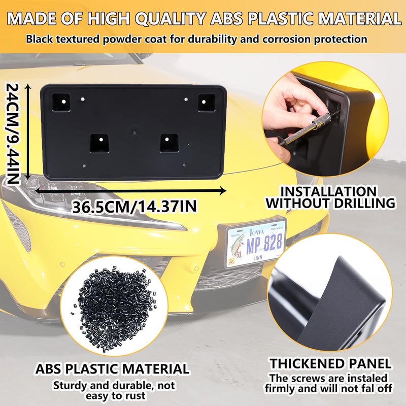 Sekhyna License Plate Frame Bracket for Toyota Supra GR A90 A91 MK5 (2019-2025) - No Drill Front Bumper Holder - Image 3