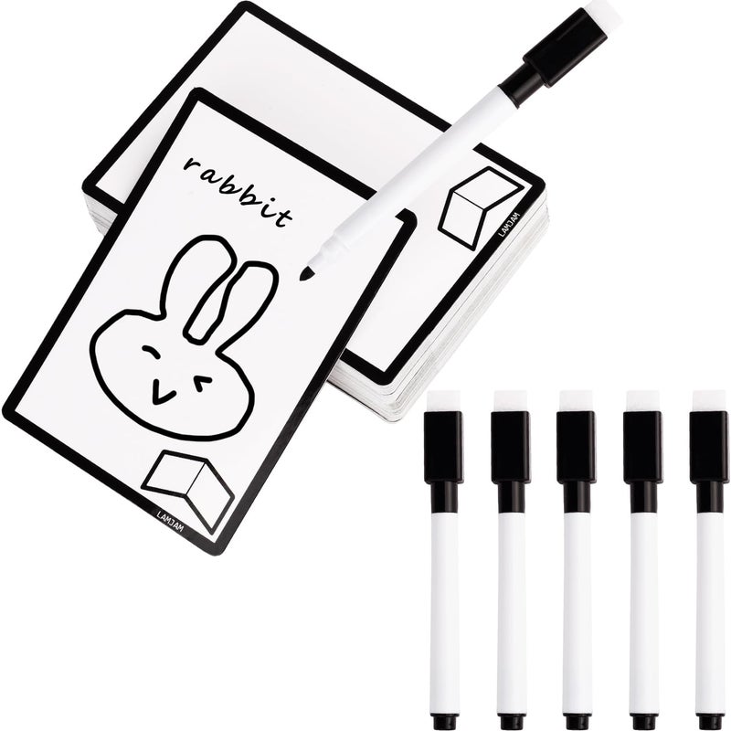 LAMJAM 50 Pieces Reusable Dry Erase MTG Tokens with Marker DoubleSided MTG Proxy Cards for Magic The Gathering DIY Blank Card Games Accessories - Image 3