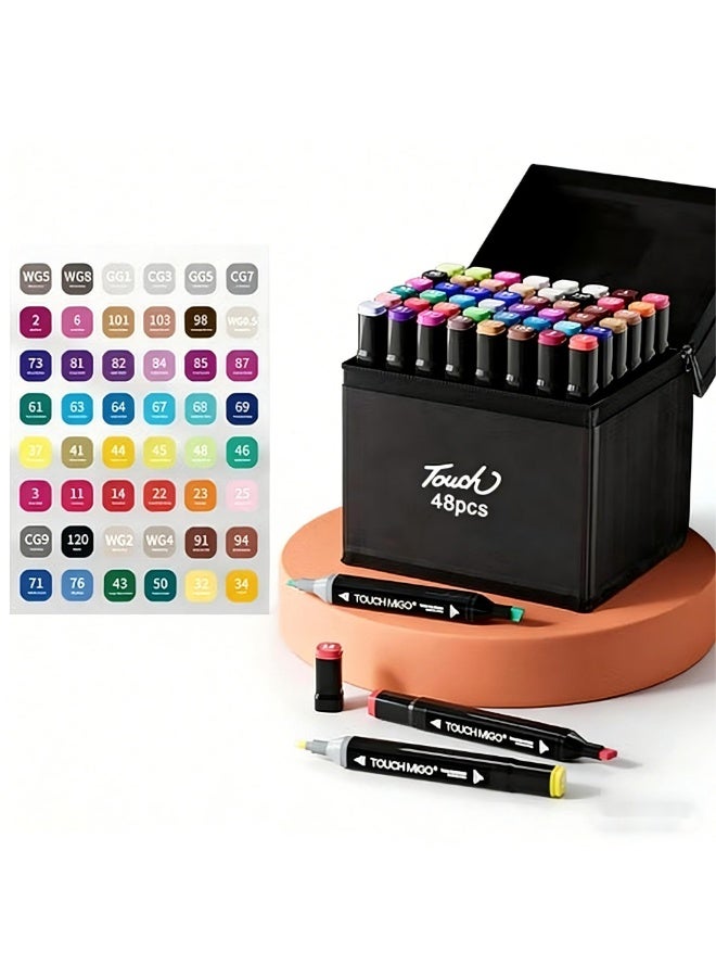 Touch 48 color marker pen set Oil-based double-headed watercolor pen - Image 1