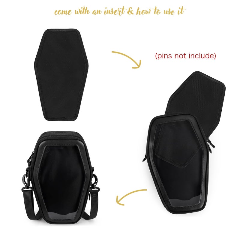 STEAMEDBUN Ita Coffin Purse with Insert Gothic Crossbody Bag for Halloween - Image 2