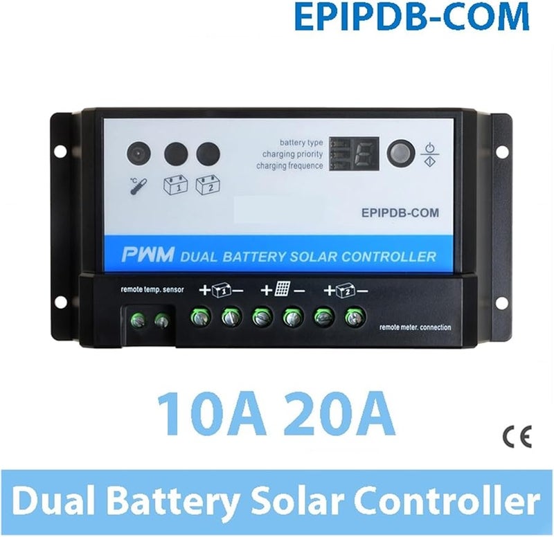 10A PWM Solar Charge Controller Dual Battery 12V 24V Work With MT 1 Optional - Image 3
