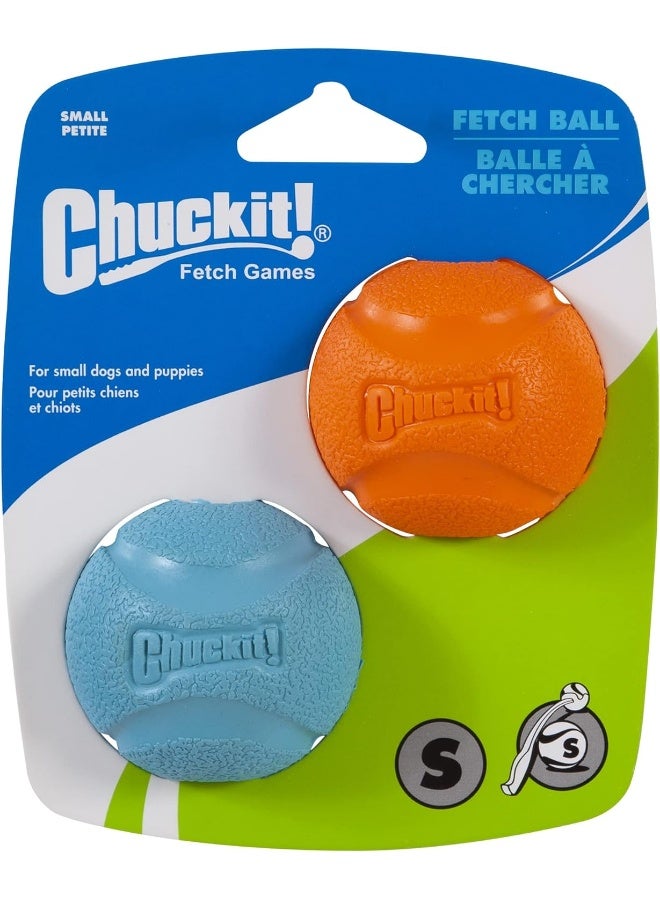 Chuckit! Fetch Dog Ball High Visibility Durable Rubber Dog Toy - 2 Pack - Small - Image 1