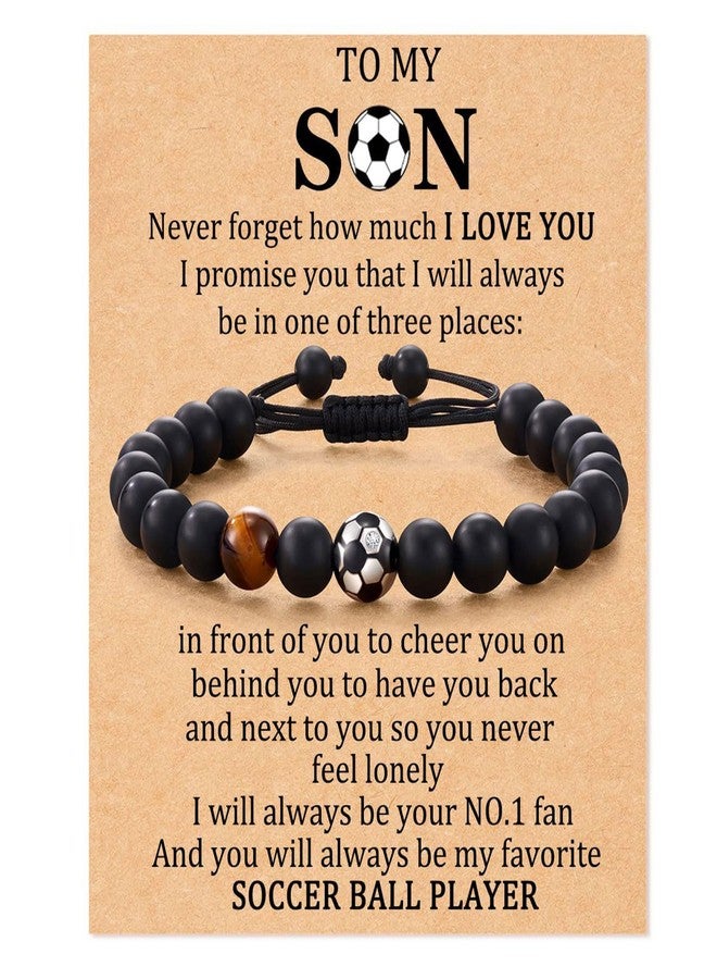 YANCHUN Soccer Bracelet for Boys Soccer Gifts for Son Football Mom Bracelet Sports Lover Birthday Mothers Day Gifts Brother Nephew Friend - Image 1