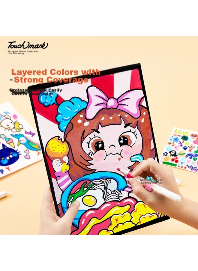 Touch Mark Touchmark Acrylic Markers, 36 Colors, Water-based Paint Pens, Watercolor Pens, No-press, Waterproof, Quick-drying, Graffiti, Diy Acrylic Paint, Drawing Pens, Student And Children's Gift - Image 5