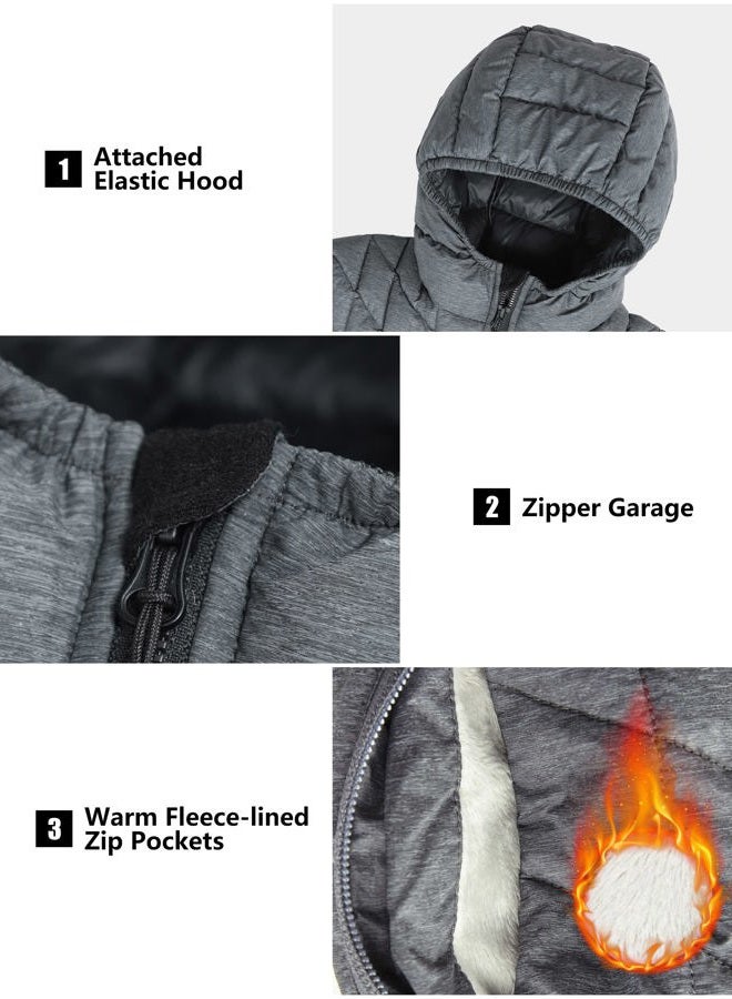 Outdoor Ventures Women's Hooded Lightweight Warm Winter Long Quilted Puffer Coat-L,36" - Image 5