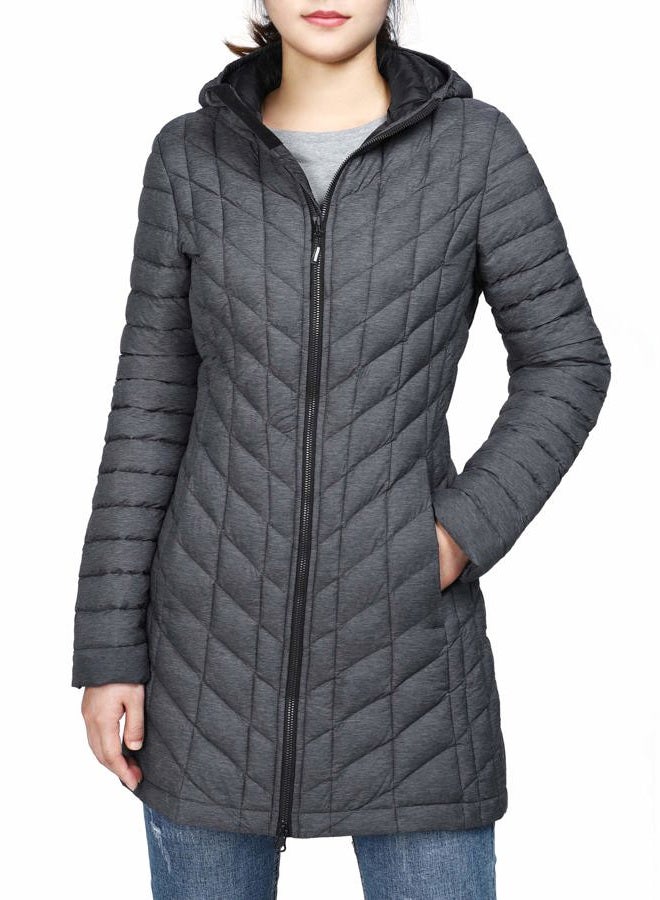 Outdoor Ventures Women's Hooded Lightweight Warm Winter Long Quilted Puffer Coat-L,36" - Image 1