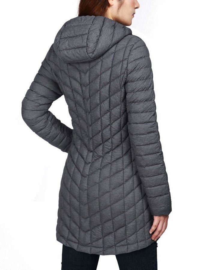 Outdoor Ventures Women's Hooded Lightweight Warm Winter Long Quilted Puffer Coat-L,36" - Image 2