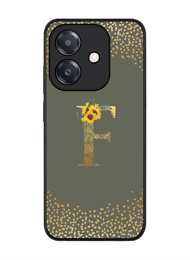 Stylizedd For Oppo A5i Case,Slim fit Camera Protection, Shockproof Thin Phone cover  - Custom Floral Monogram - F  (Olive Green )