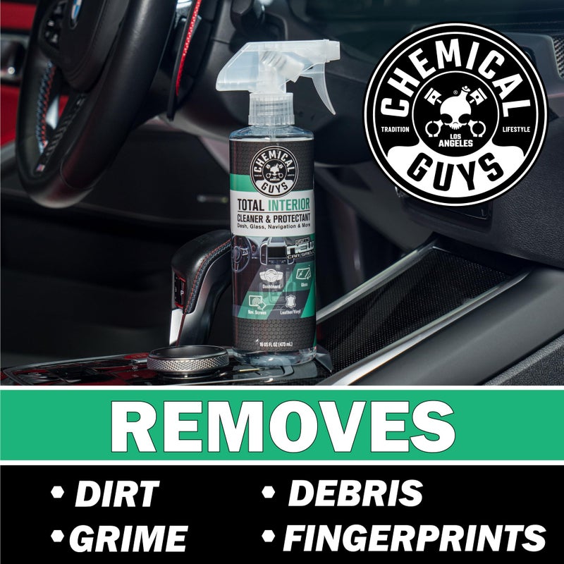 Chemical Guys Total Interior Cleaner & Protectant - New Car Scent, Car Cleaning Spray, Cleans and Protects Leather, Vinyl, Plastic, Rubber, and Glass, Safe for Trucks, SUVs, Jeeps, RVs & More - 16 oz - Image 3