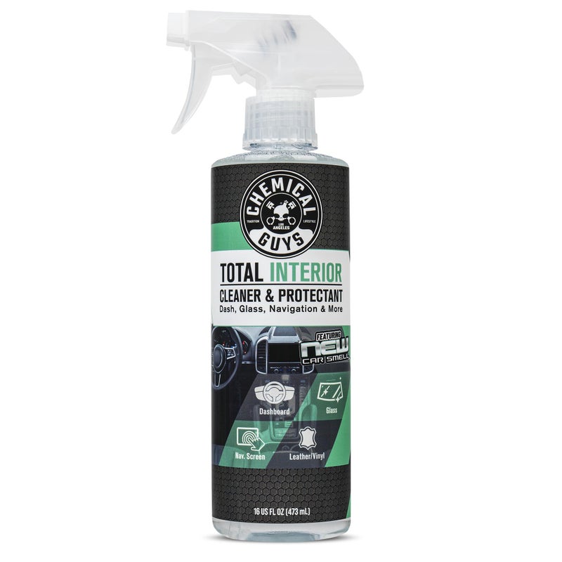 Chemical Guys Total Interior Cleaner & Protectant - New Car Scent, Car Cleaning Spray, Cleans and Protects Leather, Vinyl, Plastic, Rubber, and Glass, Safe for Trucks, SUVs, Jeeps, RVs & More - 16 oz - Image 1