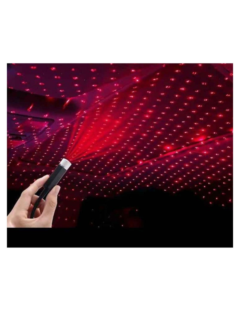 بروجكتور ليزر إضاءة سقف للسيارة والمنزل يو اس بي ساطع بتقنية الاضاءة المحيطة بتصميم نجوم ساطعة ( 2 قطعه ) قطعه ازرق و قطعه احمر - من رنا ستور