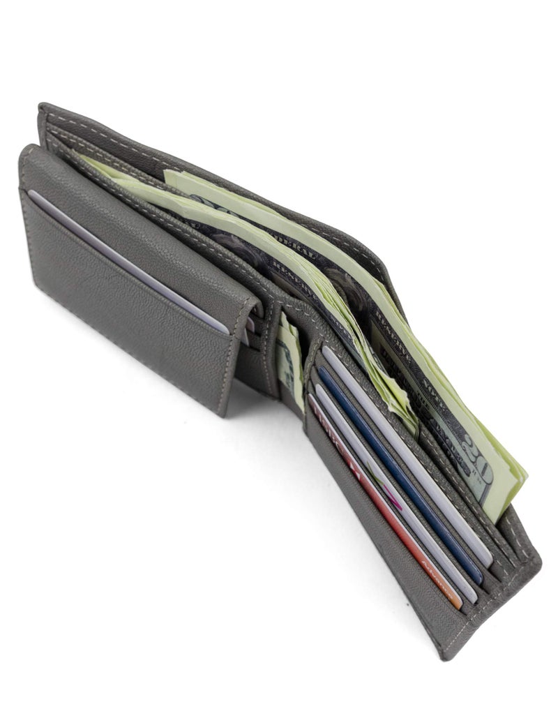 Timberland Men's RFID Blocking Wallet â€“ Genuine Leather Passcase with Removable ID Holder, 6 Card Slots, 2 Billfold Pockets, Slim Design, Charcoal, One Size - Image 3