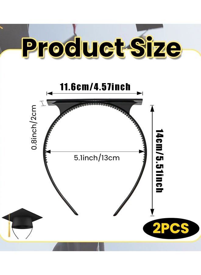 2PCS Graduation Cap Headband, Anti-slip Hairband Graduation Hat Accessory for Graduates - Image 2