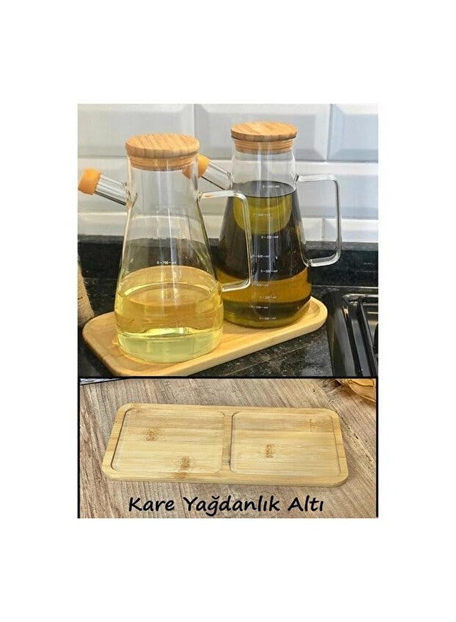 VBM 2-Compartment Rectangle Bamboo Serving Dish, Carved Bamboo Divided Tray, Oil & Sauce Dispenser Stand, Wooden Condiment Holder, Snack Serving Plate, Kitchen Table Serving Dish for Home - Image 5