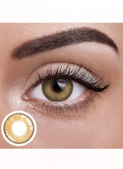 Unibling Dubai Brown Yearly Colored Contact Lenses, Unisex Cosmetic Contact Lenses, Enlargement Collection, Dark Brown, With Case  - Image 3