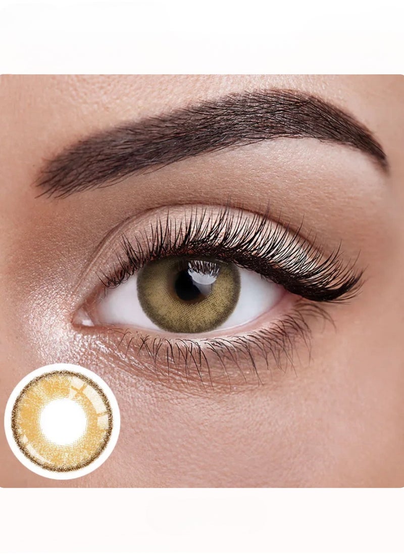 Unibling Dubai Brown Yearly Colored Contact Lenses, Unisex Cosmetic Contact Lenses, Enlargement Collection, Dark Brown, With Case  - Image 3