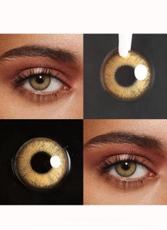 Unibling Dubai Brown Yearly Colored Contact Lenses, Unisex Cosmetic Contact Lenses, Enlargement Collection, Dark Brown, With Case  - Image 4