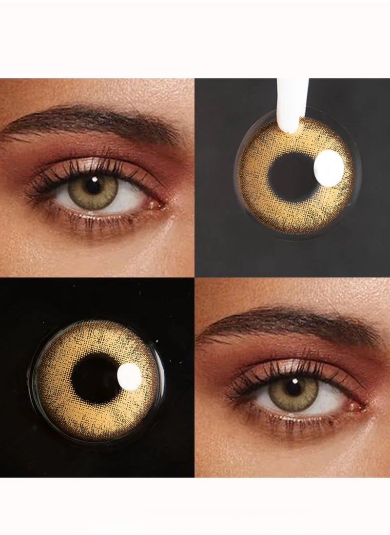 Unibling Dubai Brown Yearly Colored Contact Lenses, Unisex Cosmetic Contact Lenses, Enlargement Collection, Dark Brown, With Case  - Image 4