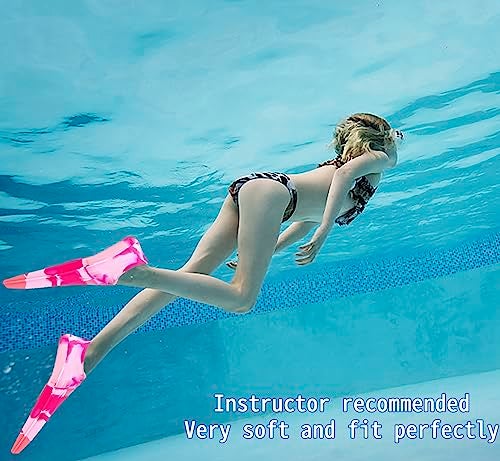 Fanwill Kids Swim Fins,Short Fins Swimming Flippers for Lap Swimming and Training for Child,Girls,Boys (Colorful-Pink, S(US Kids 1-3)) - Image 5