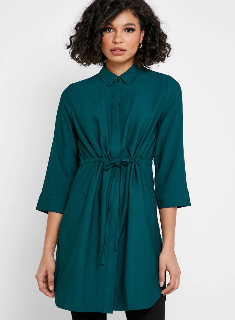 Reserved Tie Waist 3/4 Sleeve Tunic
