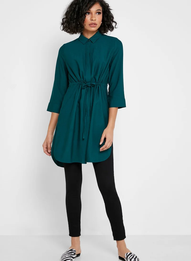 Reserved Tie Waist 3/4 Sleeve Tunic