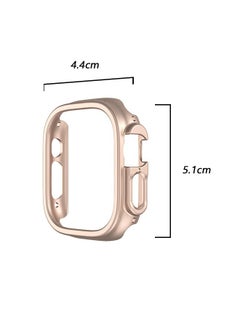 Generic Apple Watch Ultra 49mm Case, Ultra-Thin Lightweight Electroplating Hard PC Frame Cover Frosted Texture Half Pack Protective Case (Rose Gold)  - Image 2