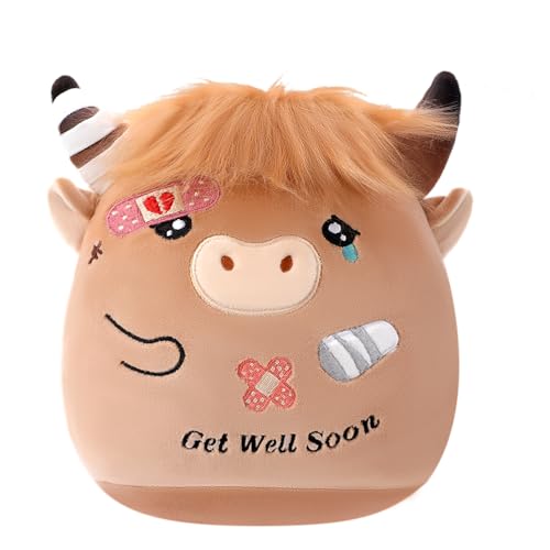 LeYoHa Get Well Highland Cow Plush Adorable Cow Stuffed Animal Toy for All Ages Perfect Get Well Gift for Kids 945 Inch - Image 1