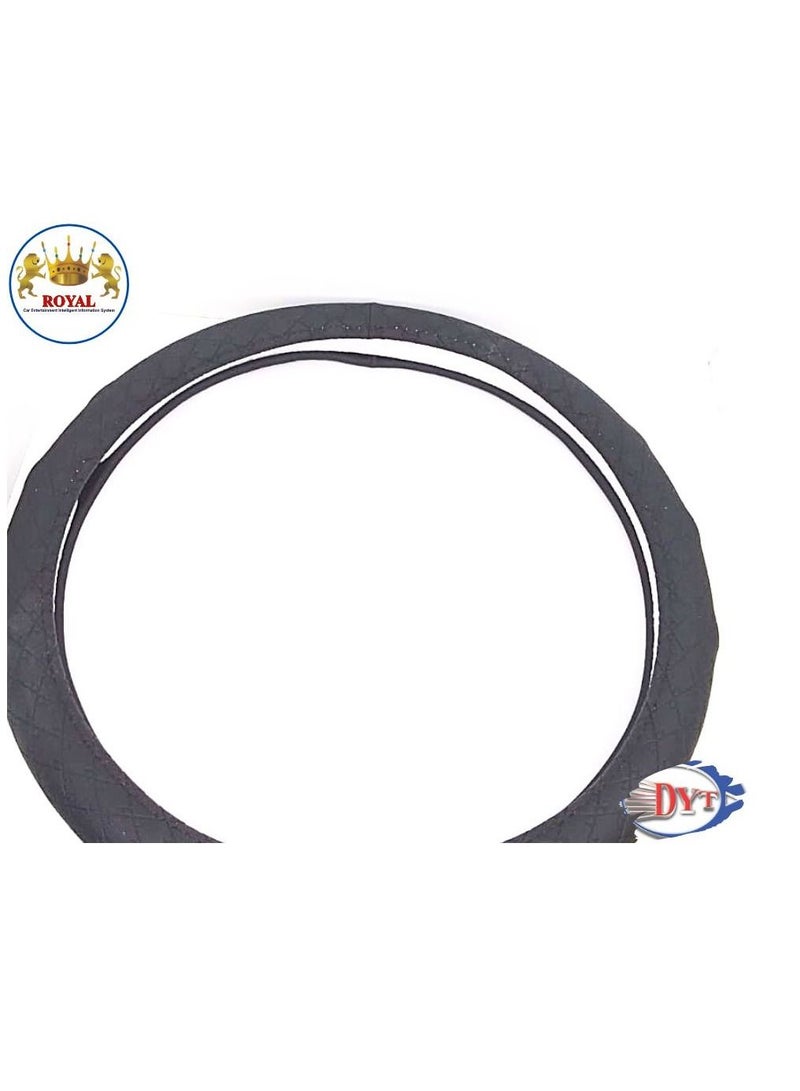 Royal Luxury Steering Wheel Cover 15"Inch (DYT-HE 3133, BLK) Black Color - Image 3