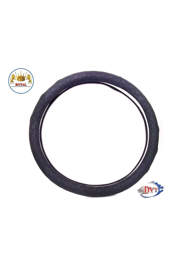 Royal Luxury Steering Wheel Cover 15"Inch (DYT-HE 3133, BLK) Black Color - Image 2