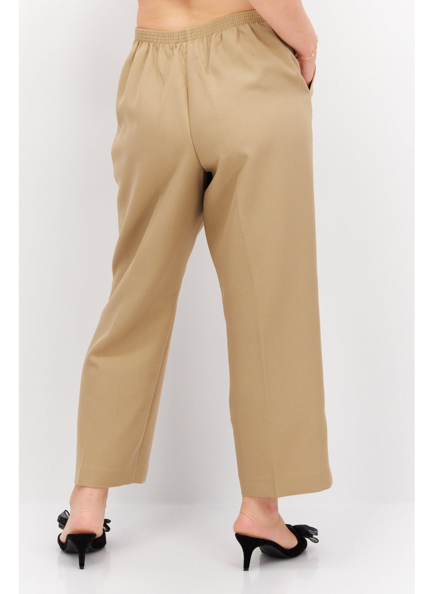 Women Plain Straight Leg Pant, Tan - pzsku/ZDCB03C8EB55017BB96CAZ/45/_/1724350982/98f105f5-5196-4596-be71-9bdfcff414f6