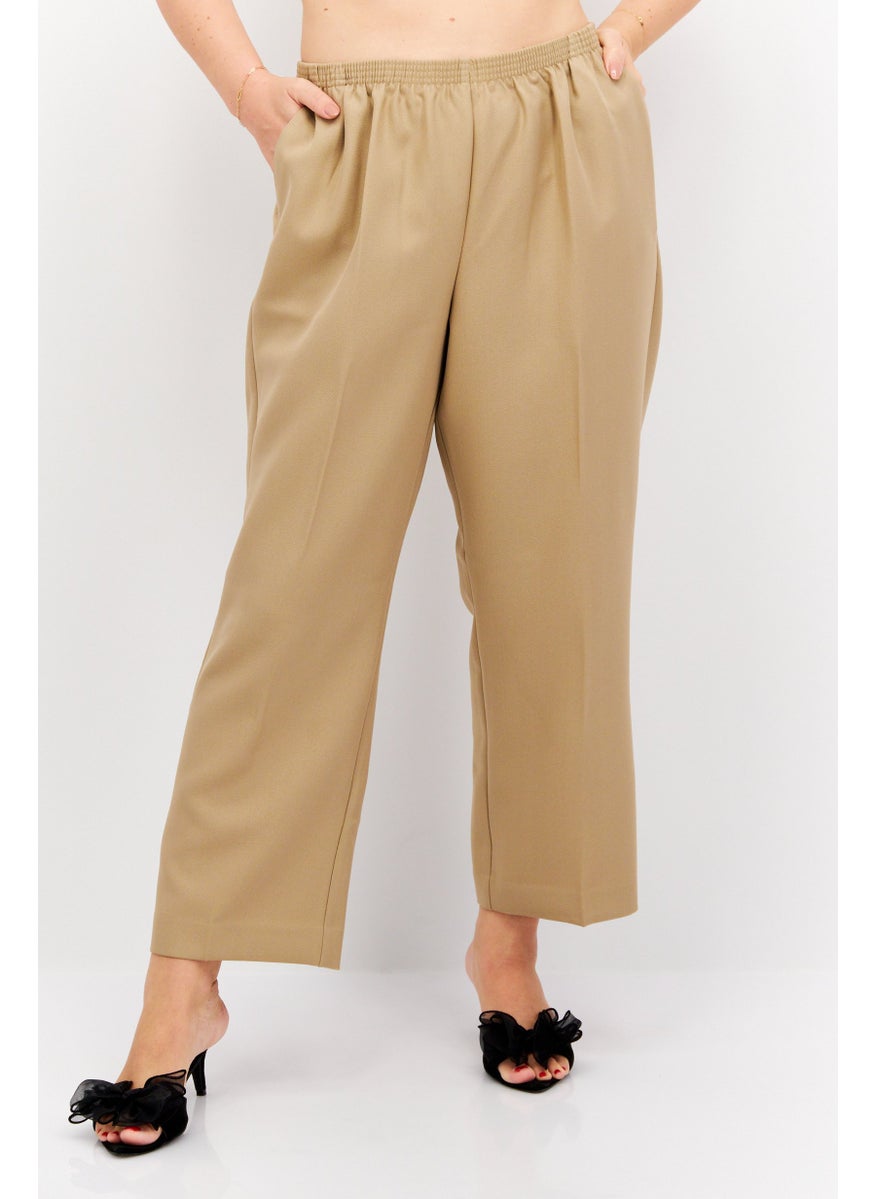 Women Plain Straight Leg Pant, Tan - pzsku/ZDCB03C8EB55017BB96CAZ/45/_/1724350985/78fa3486-479f-449e-a65e-76c09a5bf0e1