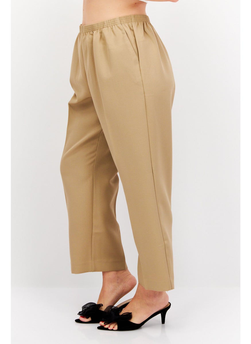 Women Plain Straight Leg Pant, Tan - pzsku/ZDCB03C8EB55017BB96CAZ/45/_/1724350996/d2bd1a90-35ec-4277-a1e6-4f0c9a144394