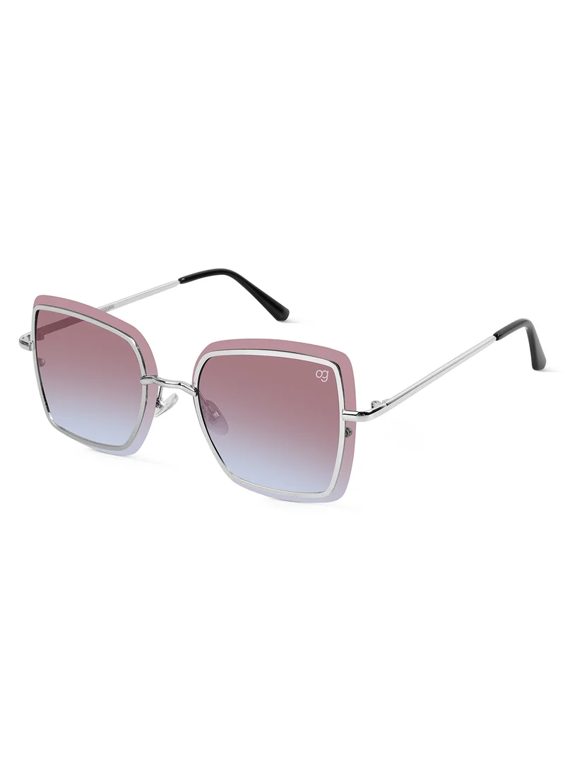 Woggles Latest & Stylish UV Protected Silver Square Sunglasses for Women