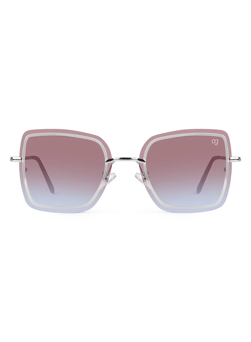 Woggles  Latest & Stylish UV Protected Silver Square Sunglasses for Women  | Best Price UAE
