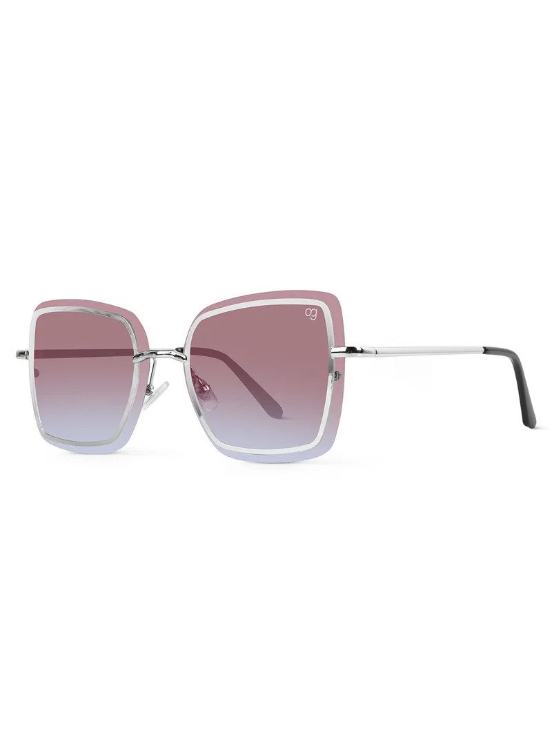Woggles  Latest & Stylish UV Protected Silver Square Sunglasses for Women  | Best Price UAE