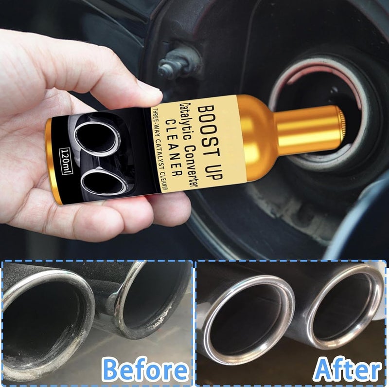 Catalytic Converter Cleaner, 120ml Engine Boosting Cleaning Liquid for Cars, Oil Additive Formula to Improve Emissions and Performance During Highway Driving, Suitable Sedans, Motor Vehicles - Image 3
