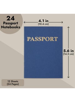 Juvale 24 Pack Blank Passport Notebooks, Travel Journals For Kids Pretend Play, 24 Pages (4.1 X 5.6 In)  - Image 4