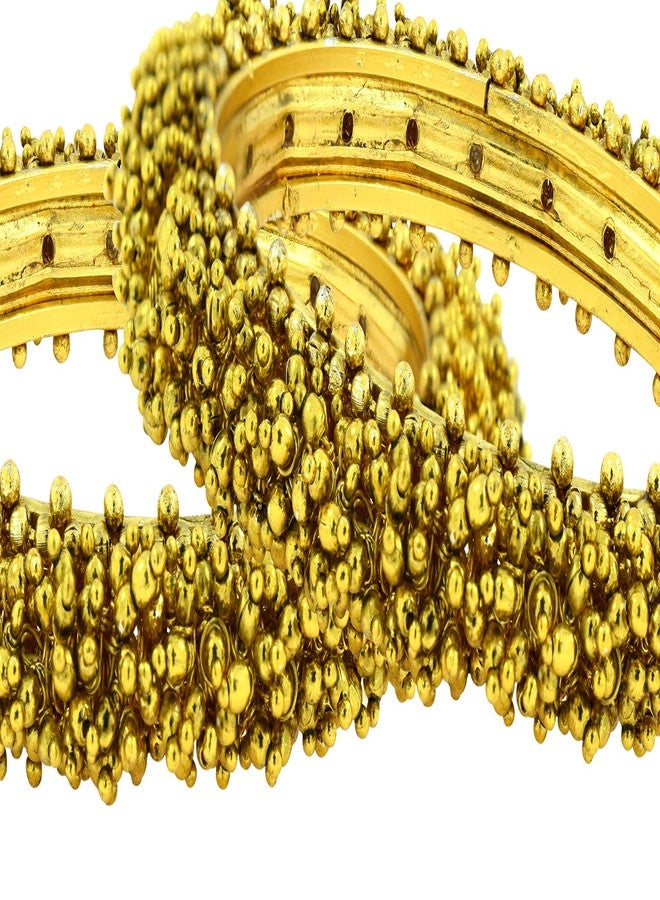 ZIVOM® Cluster Antique 22K Gold Plated Bangle Set Of 2 (Pair) For Women Gift - Image 3