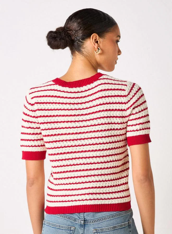Lee Cooper Lee Cooper Striped Crew Neck T-shirt with Short Sleeves