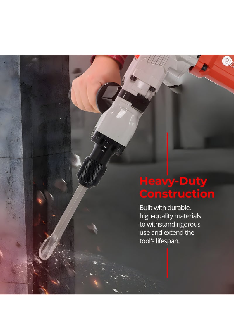 AFRA AFRA Hex Percussion Hammer, 17MM, 1400W 6.8KG, 16.8J Impact Energy, Vibration Absorbing System, 35mm Diameter Cylinder, Robust Structure Design, AFT-17-1400DHRD, 1-Year Warranty  - Image 2