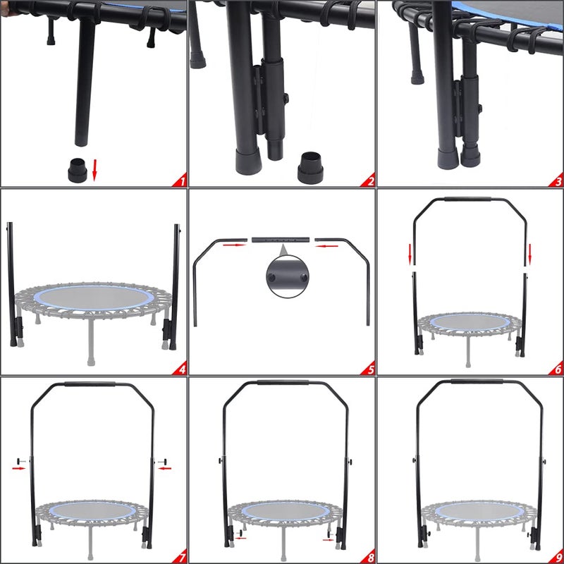 Newan Rebounder Handle Bar Accessory for 40" Round Fitness Trampolines, Cushy Foam Handles,Only Applicable to The Foot Tube Between 2.5CM/0.98IN Diameter(Trampoline Not Included) - Image 4