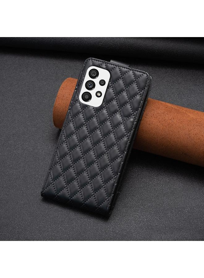 اس-توب جراب لهاتف Samsung Galaxy A72 4G/5G، جراب هاتف جلدي شبكي ماسي قابل للطي عموديًا - Image 3